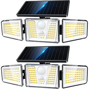 Prime Members: 2-Pk KOOPER 3-Head Solar Motion Sensor Flood Lights $16 + Free S&H