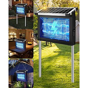 4500V PhatroyYee Solar Bug Zapper w/ 10W Solar Panel & 4000mAh Rechargeable Battery $30 + Free S/H