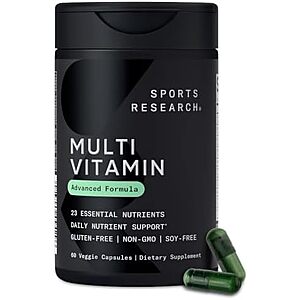 60-Ct Sports Research Multivitamin Capsules w/ 23 Essential Micronutrients $12.40 w/ S&S