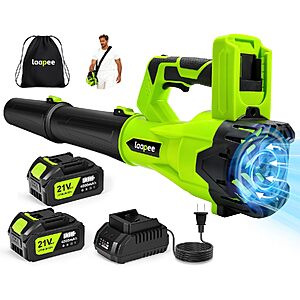 Laapee 650CFM Cordless Leaf Blower w/ 2x 20V 4.0Ah Batteries & Fast Charger $38.50 + Free S&H