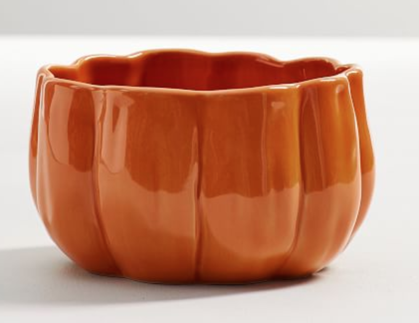 Pottery Barn Rustic Pumpkin Snack Bowl Orange Or Green