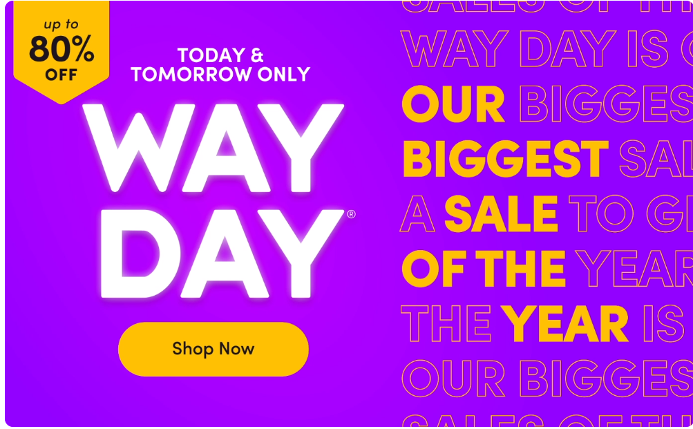 Wayfair wayday sale- Up to 80%