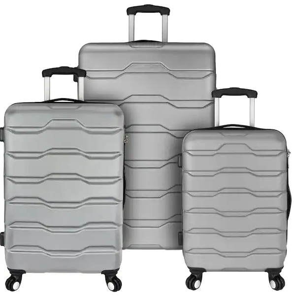 Omni 3-Piece Grey Hardside Spinner Luggage Set $129