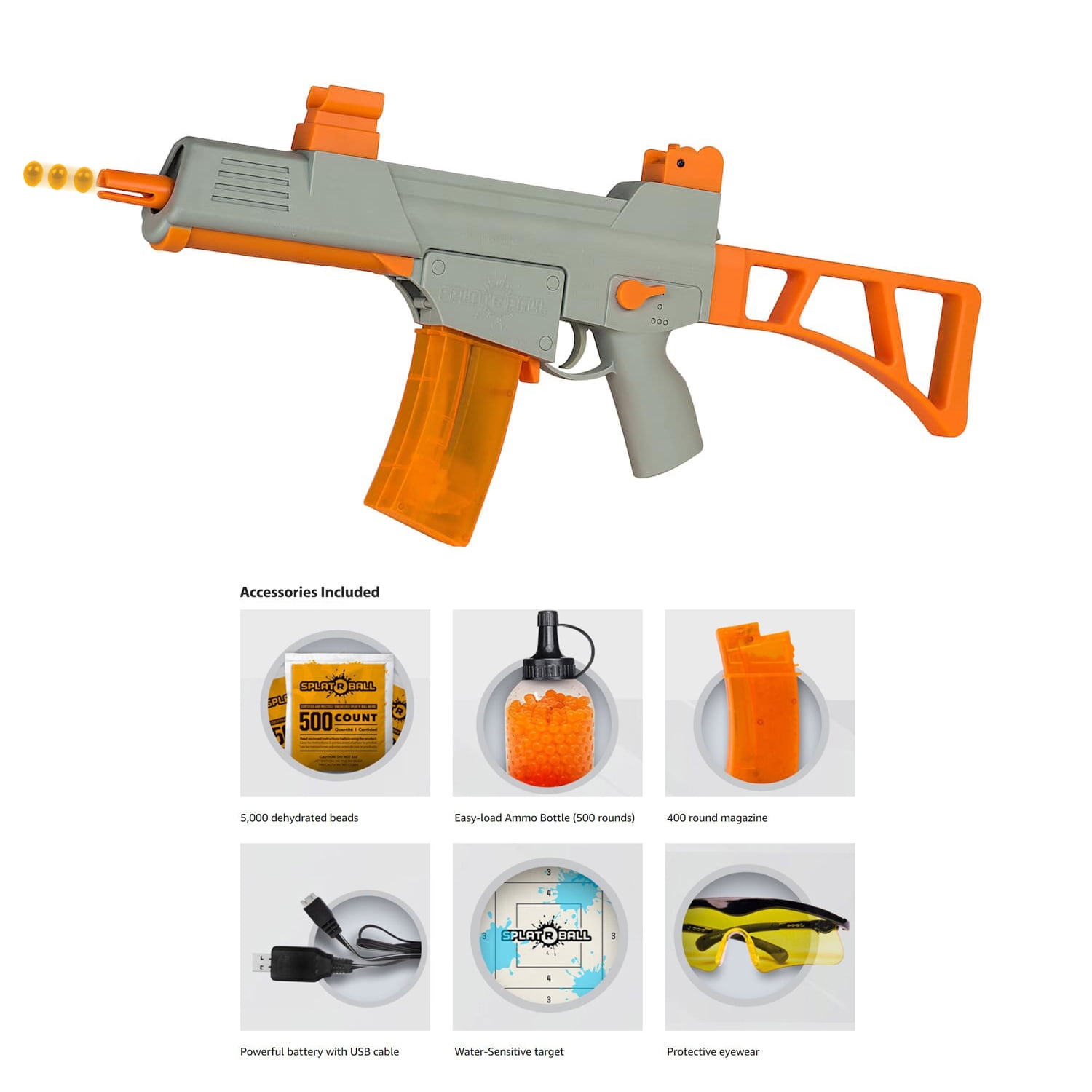 SplatRBall Full and Semi Auto Electric Rechargeable Soft Water Bead Gel Ball Blaster Kit $44.87