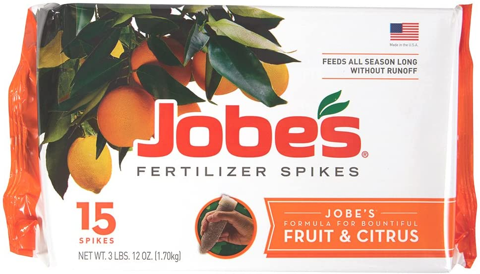 Amazon.com : Jobe's 1612 Fruit & Citrus Tree Spikes, 15 Spikes, Brown : Organic Citrus Tree Food : Patio, Lawn & Garden $9.97