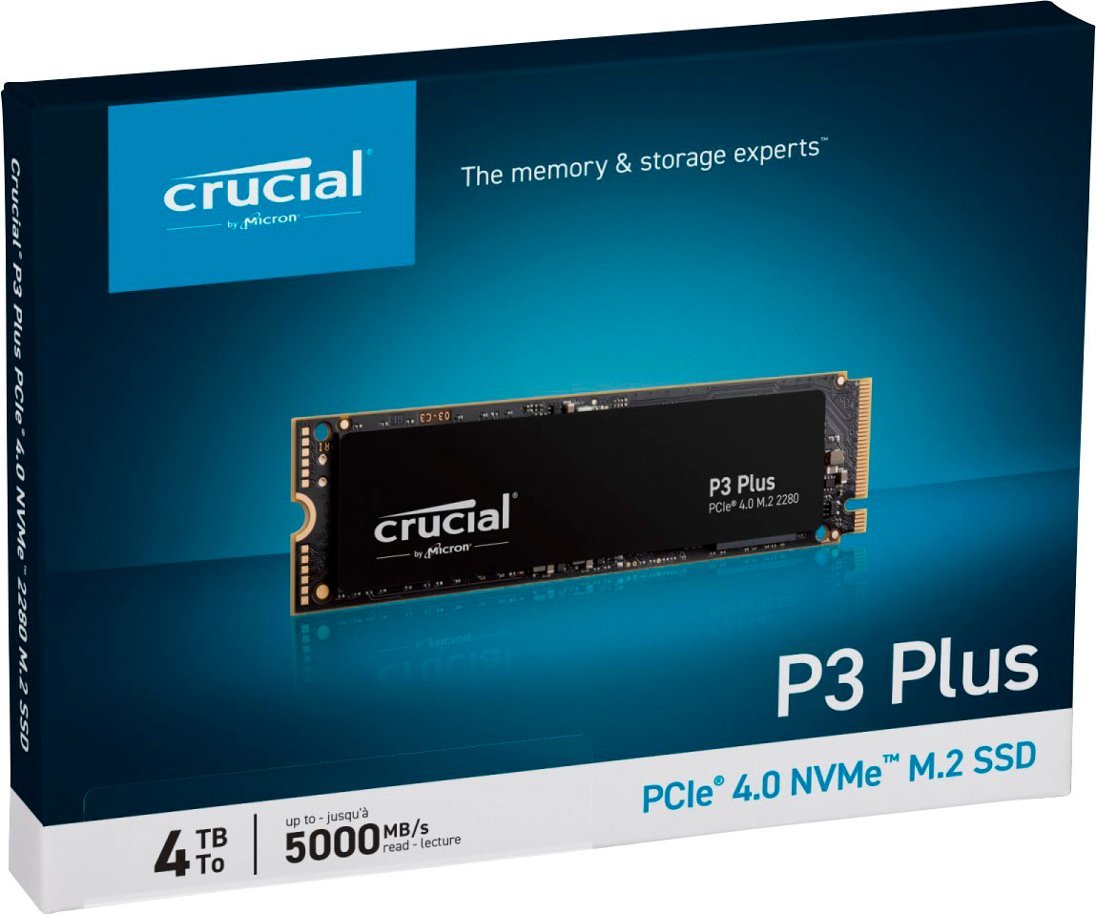 Crucial - P3 Plus 4TB Internal SSD PCIe Gen 4.0 NVMe $264.99 + Free Shipping