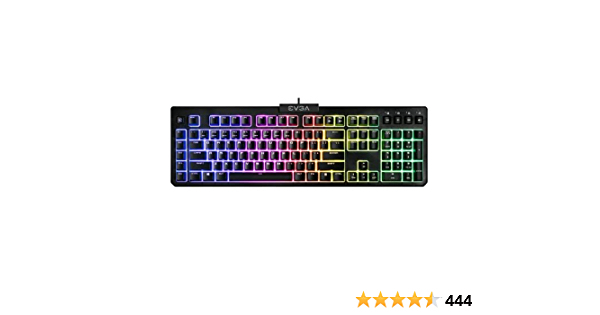EVGA Z12 RGB Gaming Keyboard, RGB Backlit LED, 5 Programmable Macro Keys, Dedicated Media Keys, Water Resistant, 834-W0-12US-KR - $15
