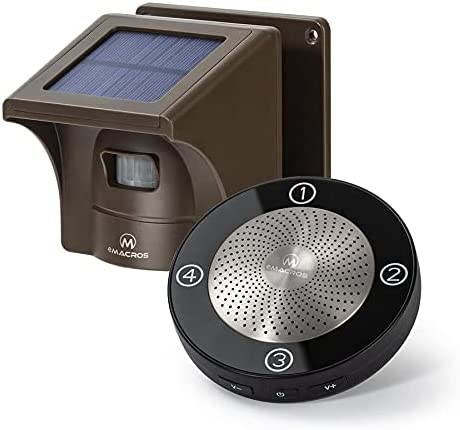 eMACROS Wireless Solar Driveway Alarm 1500 ft Range (1 sensor + 1 receiver) $41.99 w/25% off code plus 15% coupon from amazon detail page