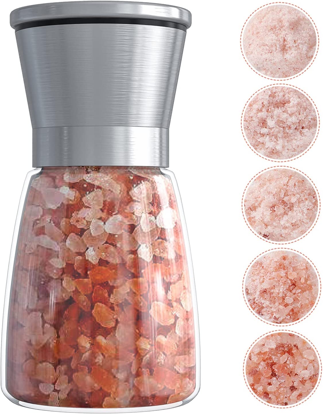 Ebaco Original Stainless Steel Salt or Pepper Grinder - Top Spice Mill with Ceramic Blades, Brushed Stainless Steel and Adjustable Coarseness (Single Package） $6.78