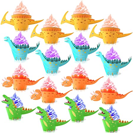 Dinosaur Cupcake Wrappers Toppers (48Pack) normally $11.99 but with promo code KONSAIT61 you score it for $8.99