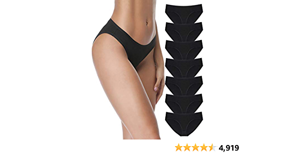 7 Pack Womens Cotton Underwear Comfort Breathable Bikini Panties - $14.44