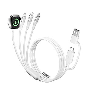 Prime Members: 4' A-Pce USB to USB-C, Micro-B, Watch & Lightning Charging Cable $5 + Free S&H