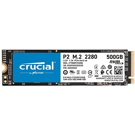 Crucial P2 500GB 3D NAND NVMe PCIe M.2 SSD Up to 2400MB/s - CT500P2SSD8 $45
