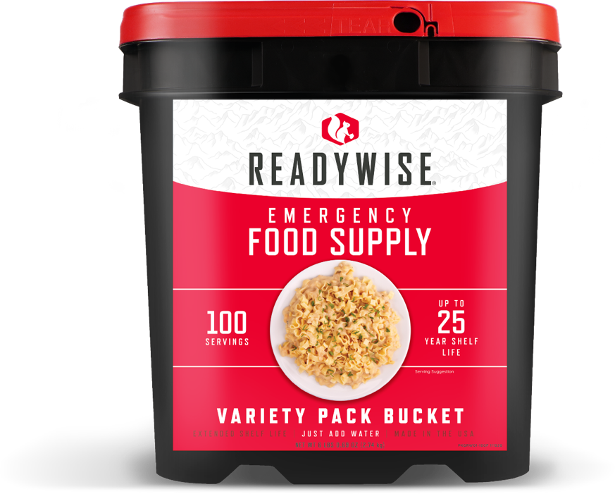 ReadyWise Emergency Food Supply Variety Pack Bucket, 96.69 Oz $52