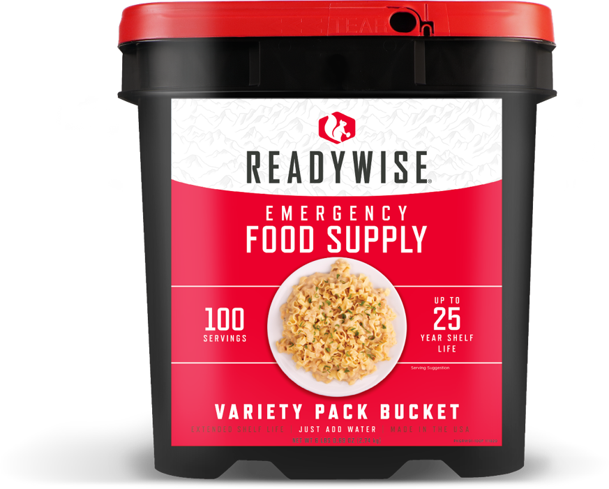 ReadyWise Emergency Food Supply Variety Pack Bucket, 96.69 Oz 52