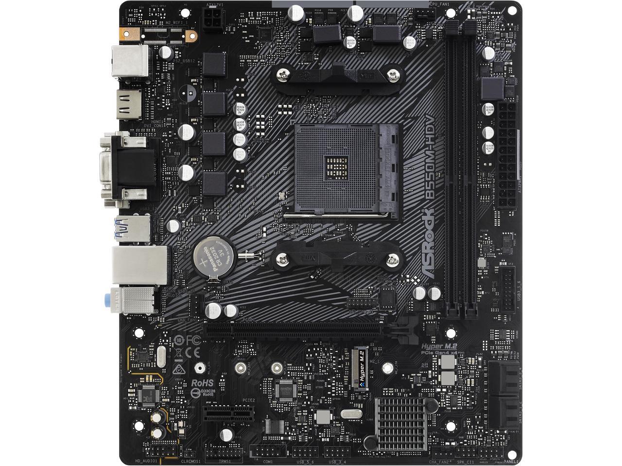 ASRock B550M-HDV AM4 AMD Motherboard $75