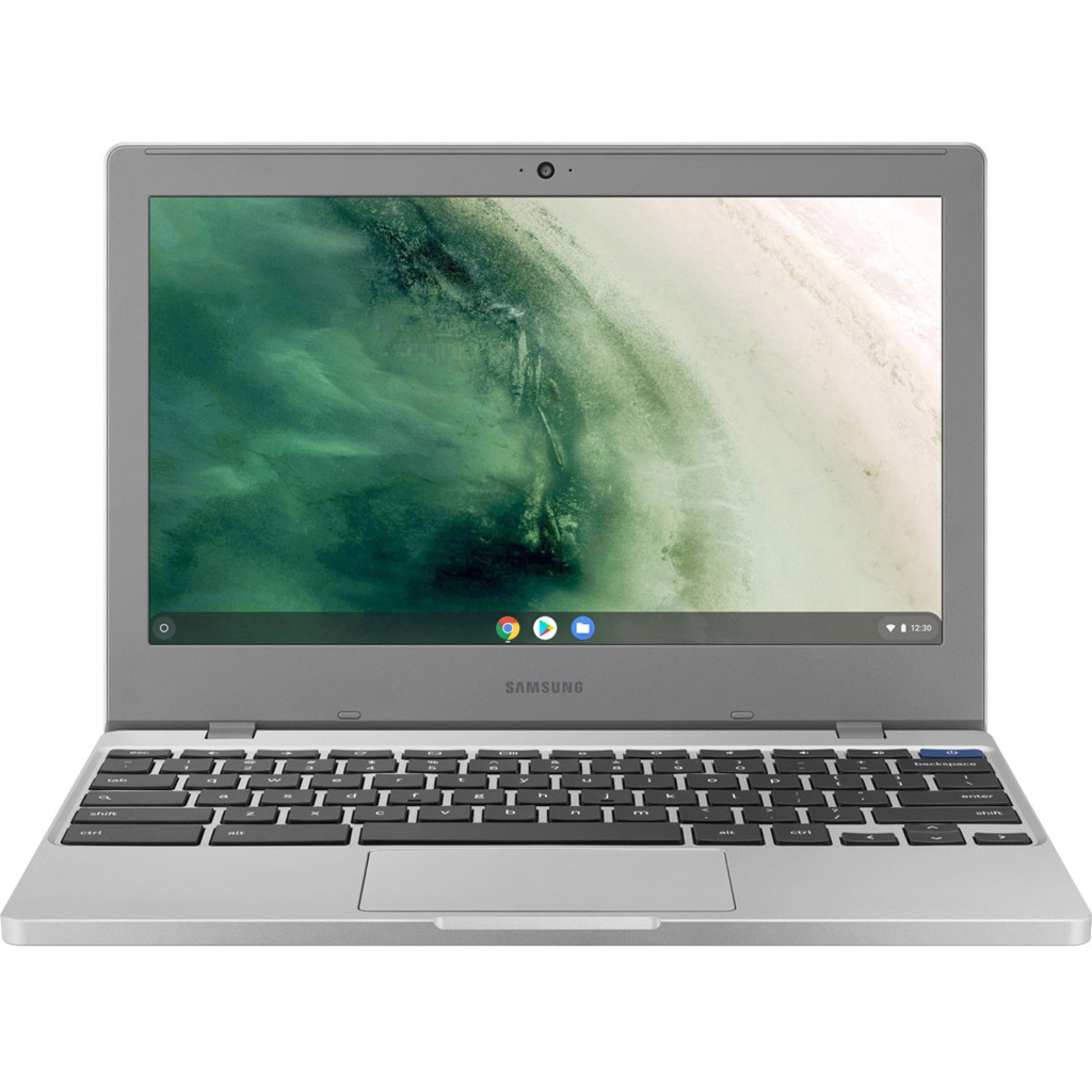Samsung Chromebook 4 11.6", Intel Celeron N4020, 4GB RAM, 32GB SSD, Chrome OS, Platinum Titan, XE310XBA - $87
