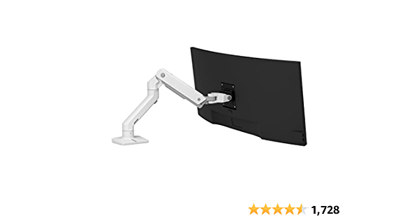 Ergotron – HX Single Ultrawide Monitor Arm, VESA Desk Mount – for Monitors Up to 49 inches, 20 to 42 lbs, Less Than 6 Inch Display Depth – White - $272.08