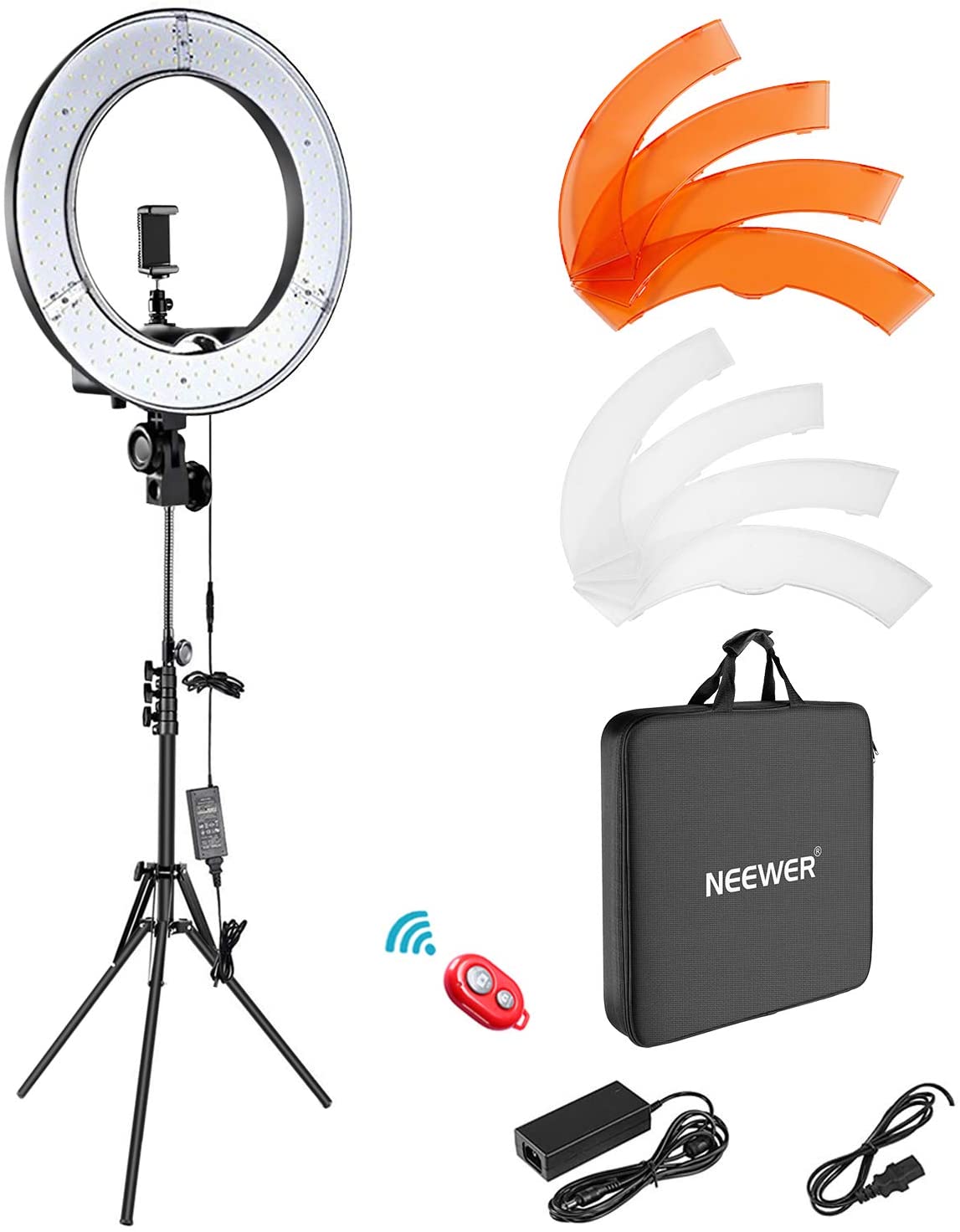 Neewer Ring Light Kit:18"/48cm Outer 55W 5500K Dimmable LED Ring Light, Light Stand, Carrying Bag for Camera,Smartphone,YouTube,TikTok,Self-Portrait Shooting, Black $56
