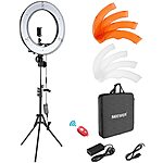 Neewer Ring Light Kit:18&quot;/48cm Outer 55W 5500K Dimmable LED Ring Light, Light Stand, Carrying Bag for Camera,Smartphone,YouTube,TikTok,Self-Portrait Shooting, Black $56