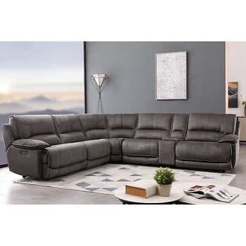 YMMV Redding 6-piece Fabric Power Reclining Sectional with Power Headrest - $1999.99 in store at Costco