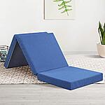 Olee Sleep Tri-Folding Memory Foam Topper, 4 inch, Blue - Amazon (Free Shipping with Prime or Orders Over $25) $55.43