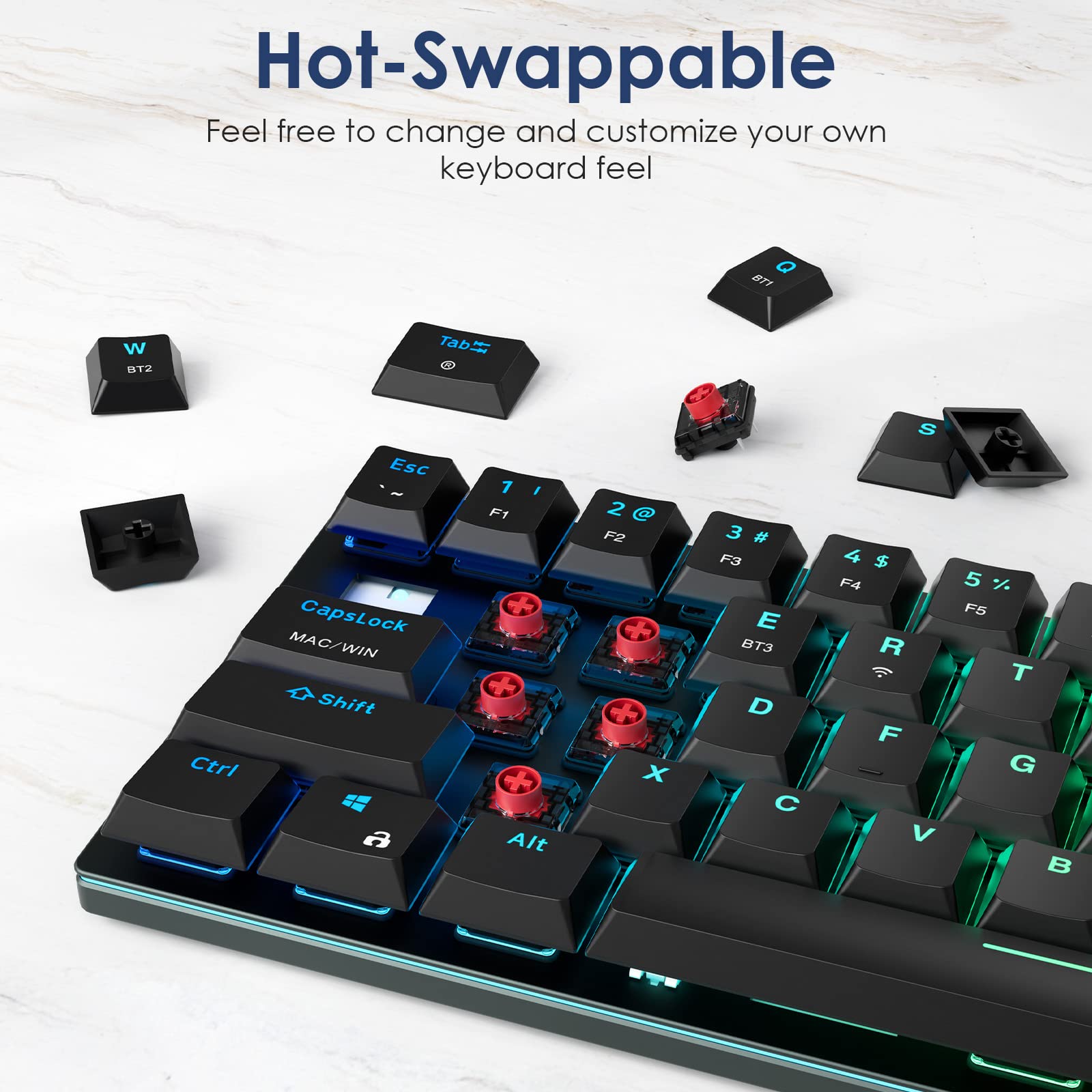 DURGOD Wireless Mechanical Keyboard Hot-swappable $35