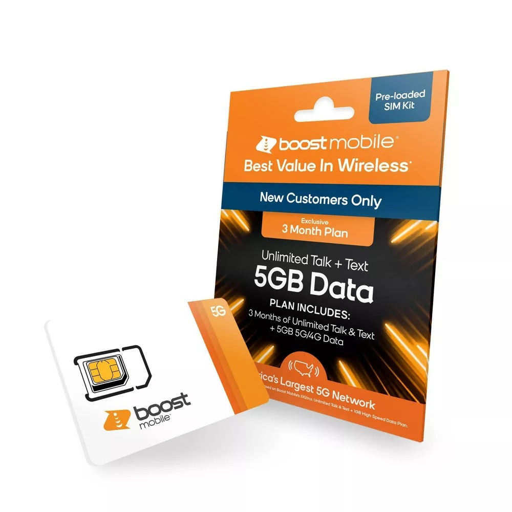 Boost Mobile 3 months prepaid for $14.99, 5 GB data per month (talk text unlimited) at Target