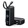 INIU Portable Charger, 10000mAh 30W Fast Charging Power Bank, Built-in USB C Cable and Foldable AC Plug $17.24