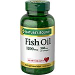 Nature's Bounty Fish Oil, 1200 Mg, 360 Mg Omega-3, Rapid Release Softgels, 200 Ct $7.17