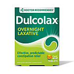 Dulcolax Bisacodyl Stimulant Laxative Pills for Overnight Constipation Relief, 5 mg, 25 Tablets + $2 Walmart Cash $5.98