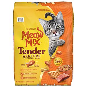 Meow Mix Tender Centers Salmon & Chicken Flavors,Dry Cat Food,20 Pound Bag $19.48