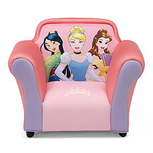 Disney Princess Upholstered Chair with Sculpted Plastic Frame by Delta Children, Pink $40