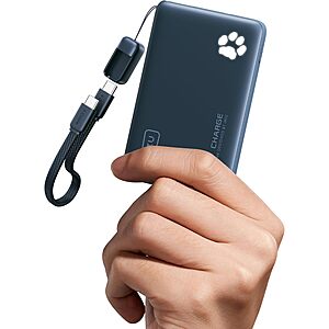 INIU 10000mAh 45W USB-C PD Power Bank w/ USB-C Lanyard Cable: Red $12.25, Blue $10.20 