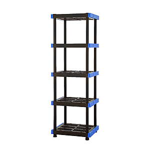 Hart 5-Shelf Plastic Storage Shelf, 24" W x 20" D x 72" H, up to 500 lb $54