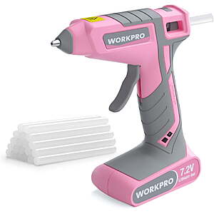 WORKPRO 7.2V Cordless Hot Glue Gun w/ 20 Glue Sticks & Auto Shutoff