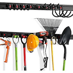 WORKPRO Garage Storage Hanger, 64 Inch with 8 Adjustable Hooks, 4 Rails $31