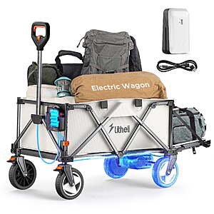 Litheli Electric Utility Wagon, Electric Drive, 200L, Foldable, with 4.0 Ah Battery $200