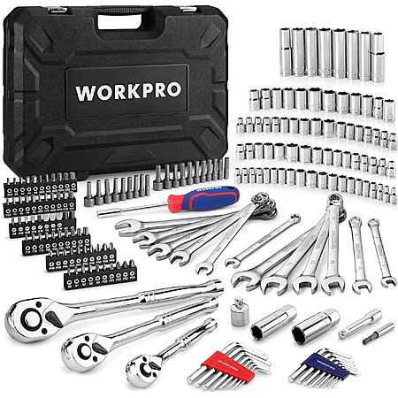 WORKPRO Mechanics Tools Kit and Socket Set, 192-Piece, SAE & Metric, 1/2'', 1/4'', 3/8'' Drive $57 at Walmart