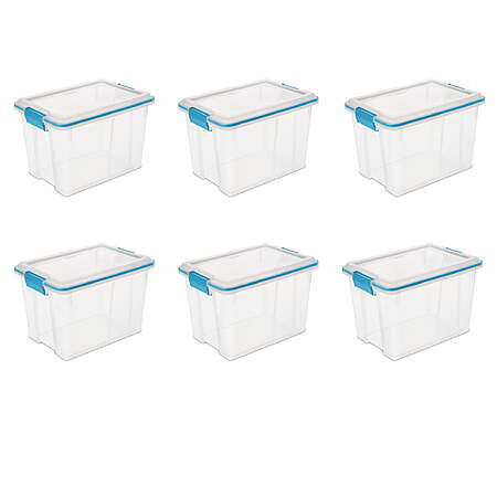 Sterilite 20 Quart Gasket Box, Clear Storage Bin with Latch Lid, 6 Count $34.61