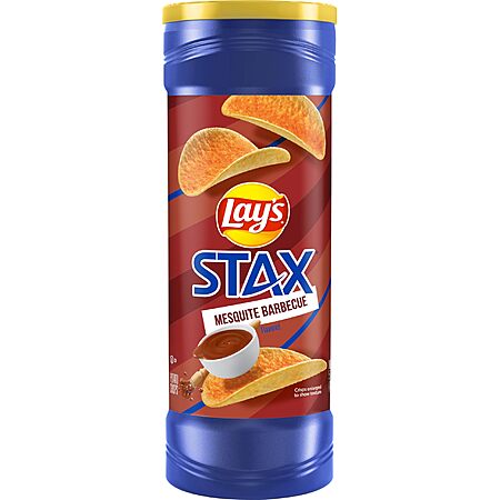 Lay’s Stax Potato Crisps Chips, Mesquite BBQ, Gluten Free, 5.5 Oz Canister Pack $1.24