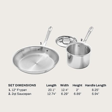 All-Clad D3 Stainless Steel Cookware Set, 3-Piece $186.42 @Amazon