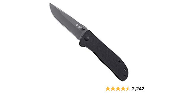 CRKT Drifter EDC Folding Pocket Knife: Everyday Carry, Gray Ti Nitride Blade, Thumb Stud Opening, Black G10 Handle, Pocket Clip 6450K - $28.93