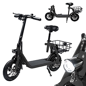BornTech Electric Bicycle for Adults Electric Scooter with Seat Electric Bike Foldable E-Bike Commuter - $338.77