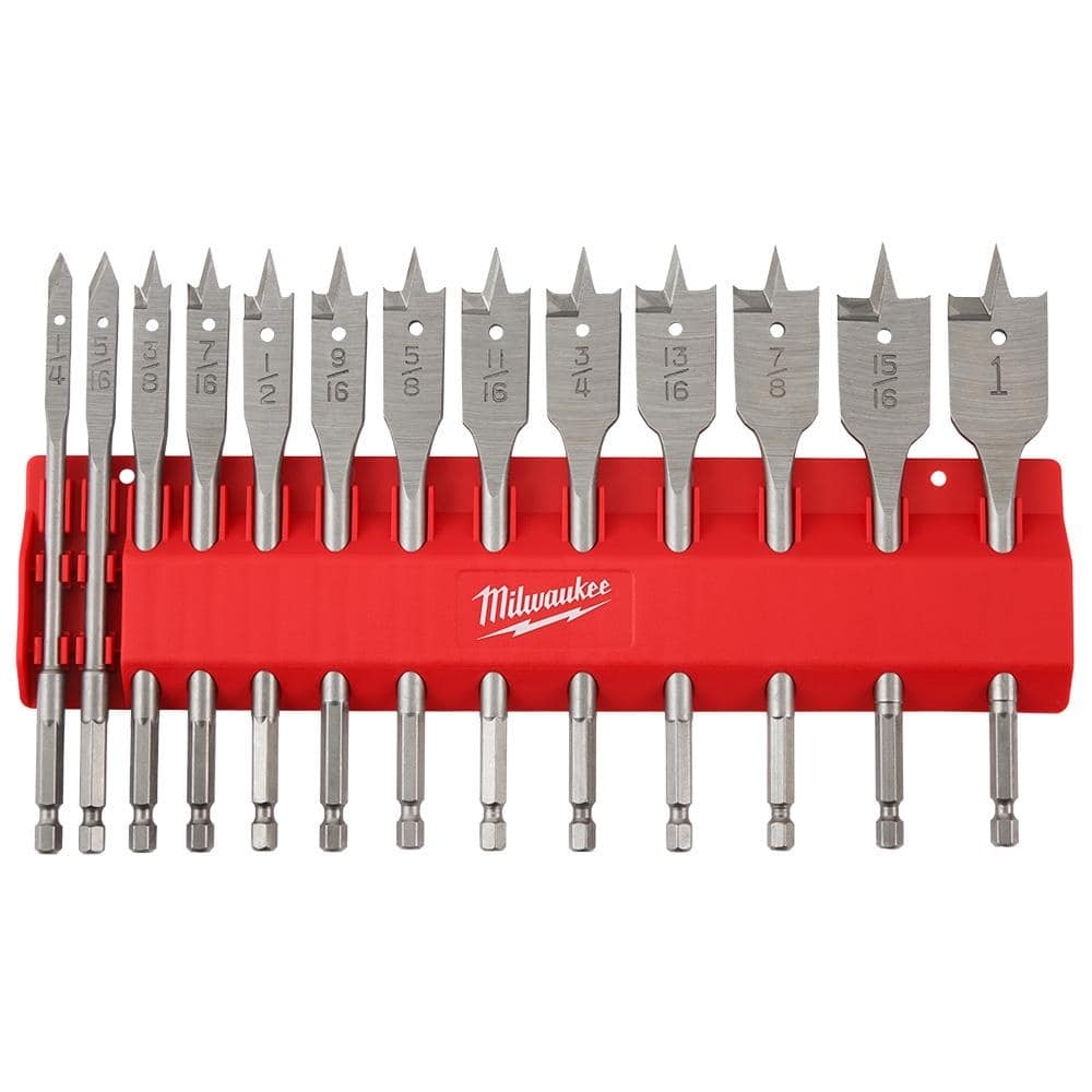 Milwaukee high speed wood spade bit set 13 piece at home depot 17 97