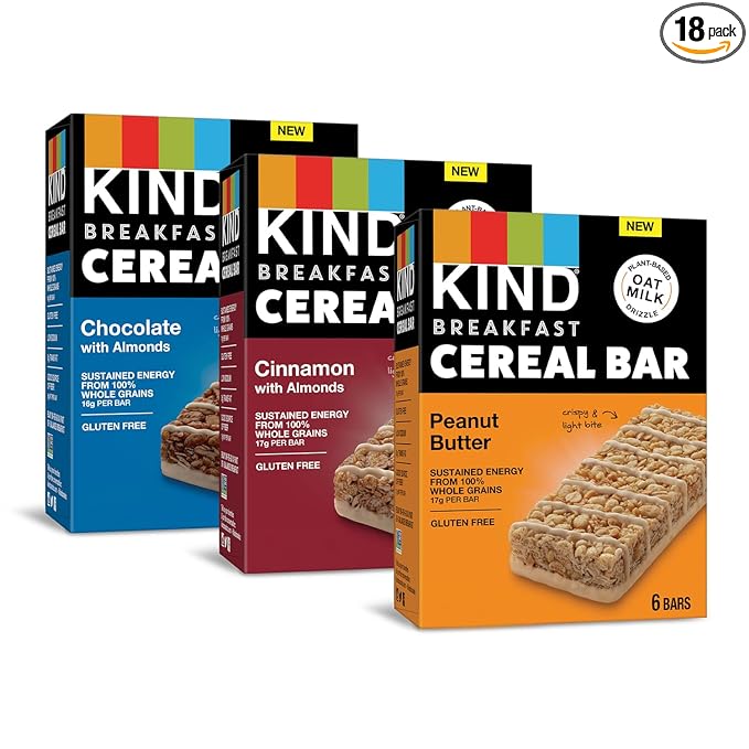 KIND Cereal Breakfast Bars, Variety Pack, Chocolate with Almonds, , 18 Count $11.89