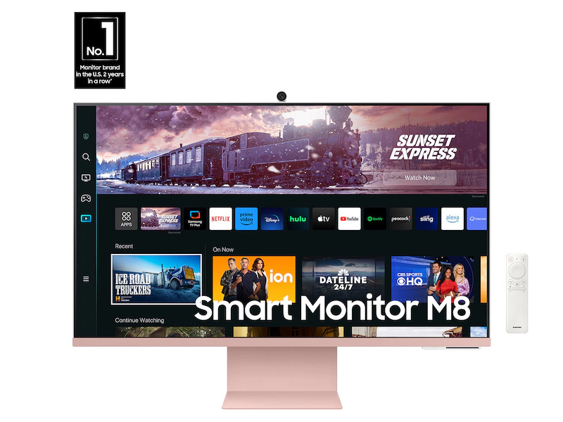EDU/MIL/FR DISCOUNT SAMSUNG 27" M80C UHD HDR Smart Computer Monitor Screen with Streaming TV (LS27CM80PUNXZA), Sunset Pink $239.98