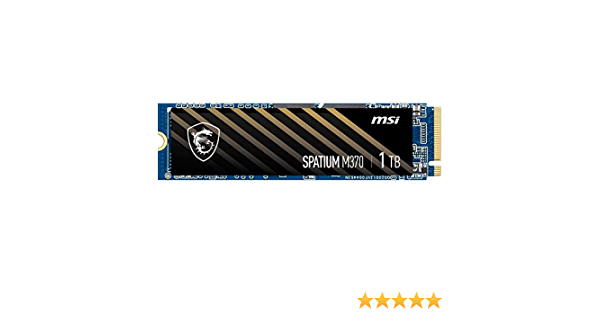 MSI SPATIUM M370 NVMe M.2 1TB Internal SSD PCIe Gen4 NVMe 1.3 3D NAND 1600 TBW