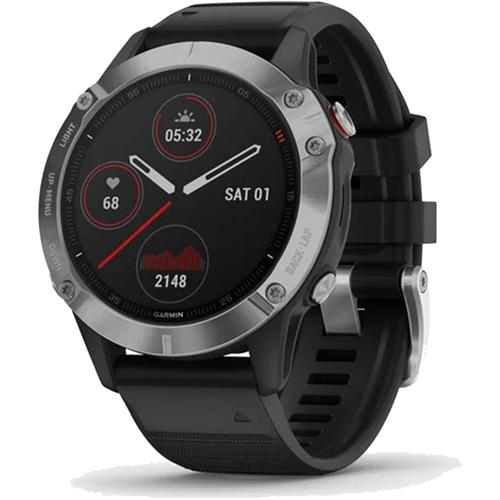 Garmin Fenix 6 Pro Multi-Sport Training GPS Watch Sport/Silver W/Black Band $350