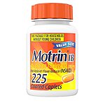 Motrin IB, Ibuprofen 200mg Tablets, Pain Reliever &amp; Fever Reducer for Muscular Aches, Headache, Backache, Menstrual Cramps &amp; Minor Arthritis Pain, NSAID, 225 Ct $9.49